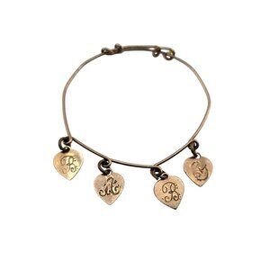 Antique Victorian Gold-Filled Heart Baby Bracelet (A7726)